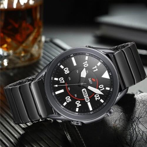 For samsung galaxy watch 3 45mm 41mm active 2 galaxy watch 46mm band Ceramics strap for huawei watch gt2e gt2 amazfit bip correa