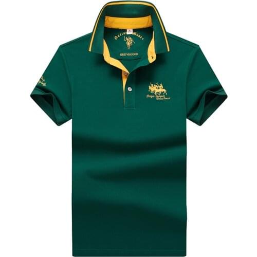 Good Quality Cotton Brand Summer Short Sleeve Horse Polo T Shirt For Men Casual Lapel Homme Fashion Male Us Top Sheng Meng