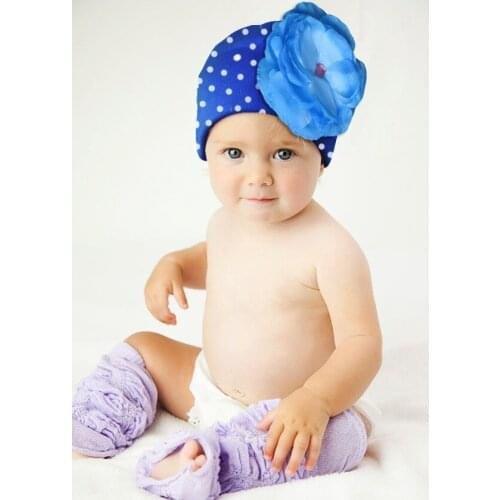Baby girls caps big flower Newborn hat children beanie Cotton Infant Bonnet Beret Hat Bucket Cap Dot Fashion Sun Hat