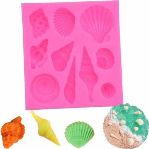 Mermaid Tail Silicone Cake Mold Sea Conch Fondant Chocolate Molds Cake Decor Tool Baking Gadget Mini DIY Soap Mold
