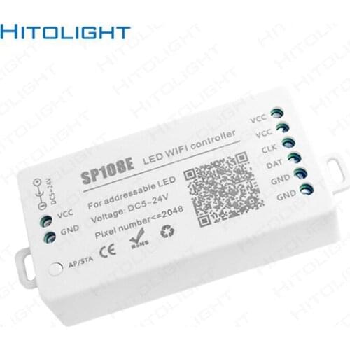 SP108E LED Wifi Magic Controller WS2812B WS2813 Etc LED Strip Module Light Smart APP Wireless Control IOS 10/Android 4.4 DC5-24V