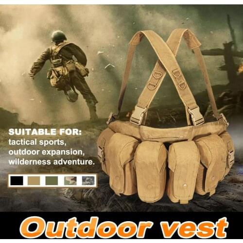 Military Training Vest Breathable Waterproof Adjustable Training Vest Tactical AK Vest 600D Multifunctional Field CS Apron Vest