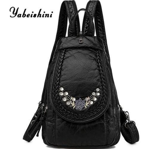 100% sheepskin travel backpack Women leather backpack mochila feminina Backpacks for women school bags for teenage girls Preppy