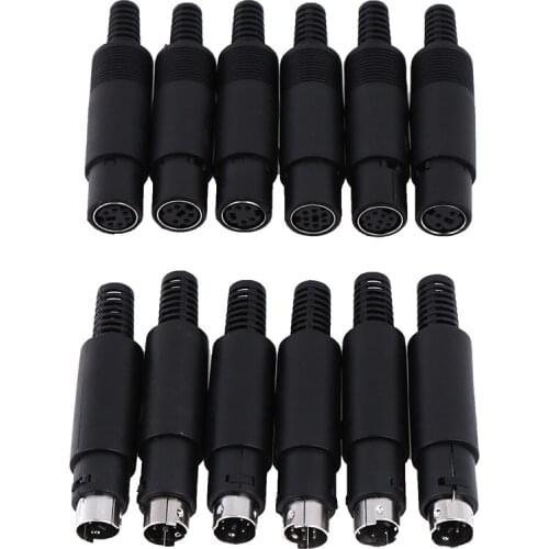 1PC Mini DIN Plug Socket Connector 3/4/5/6/7/8 PIN Chassis Cable Mount Male Female 3-8Pin