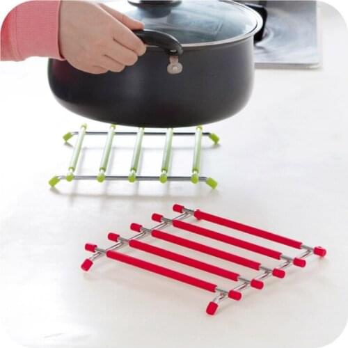 1 pcs Stainless steel thickened silica gel insulation pan cushion plate cushion plate mat anti-skid and heat Color random