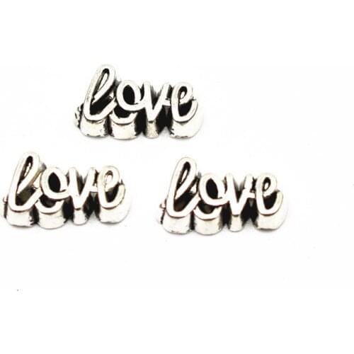 10pcs/lot LOVE floating charms silver Alloy charms living glass memory lockets DIY Jewelry