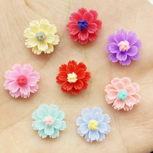 100/200/400/800Pcs New Resin Cute Mixed Mini Flowers Flatback Scrapbooking Hair Bow Center Embellishments DIY Accessories G42