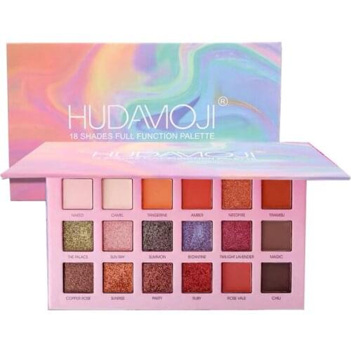 18 Colors Matte Pearlescent Glitter Rainbow Eyeshadow Palette Pigment Easy To Color Shimmer Eye Shadow Long Lasting Makeup TSLM1