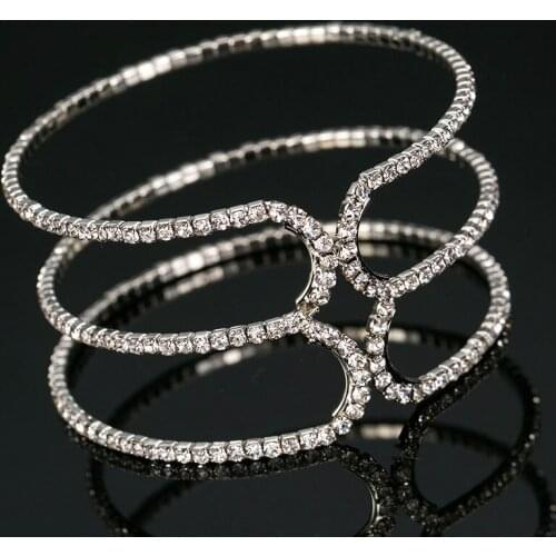 2016 Original Design Multi-circlrs Full Rhinestones Bangle Bridal Party Bracelet Charm Queen Bracelet Jewelry #B084