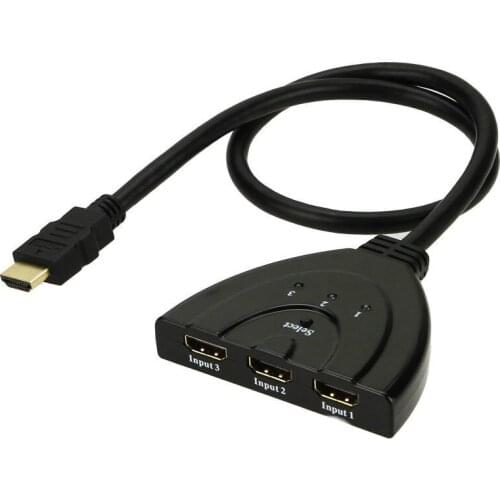 3 Ports HDMI 1.3 1080P Switcher Switch Splitter HUB Box Cable for HDTV DVD Support High Speed HDMI