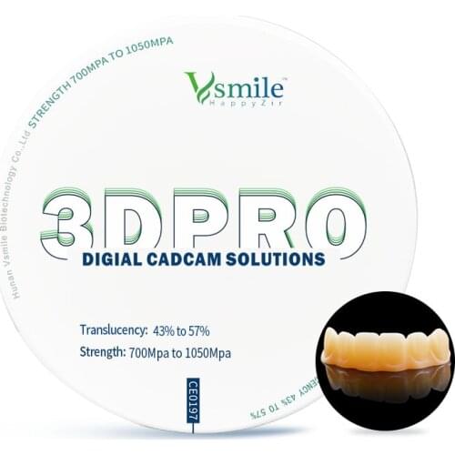 98mm Open CADCAM System 3D Plus Pro ita 16 + Bleach Preshaded Zirconium Dental Materials for CADCAM Milling System