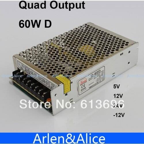 60W D Quad output 5V 12V 24V -12V Switching power supply AC to DC SMPS