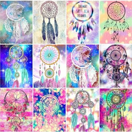 EverShine Diamond Painting Full Drill Square Dreamcatcher 5D Diamond Embroidery Scenic Rhinestone Cross Stitch Mosaic Home Decor