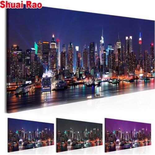 Full square 5D Diy Diamond Painting"New York city nightscape"Diamond Mosaic Cross Stitch Handmade Rhinestones Large wall decor