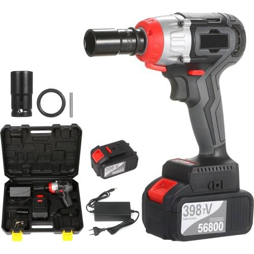Cordless Impact Wrench 380Nm Torque Brushless Motor with 1/2 and 5/16 Inch Quick Chuck Multifunction Impact Kit with Case
