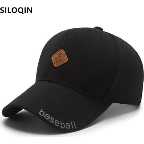 SILOQIN Adjustable Size Mens Cotton Letter Labeling Baseball Cap Snapback Cap Male Bone NEW Spring Autumn Men Casual Tongue Cap