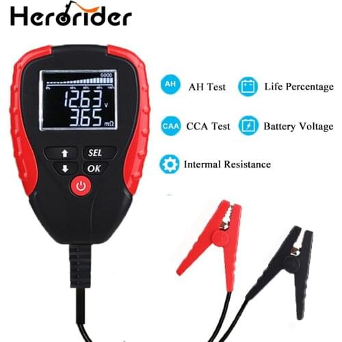 12V Digital Car Battery Tester with AH CCA Mode Voltage Battery Electronic Load Battery Meter Analyzer Battery Diagnostic Tool