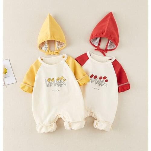 Baby clothes spring autumn newborn cartoon full moon female baby long-sleeved romper hundred days infant romper suit
