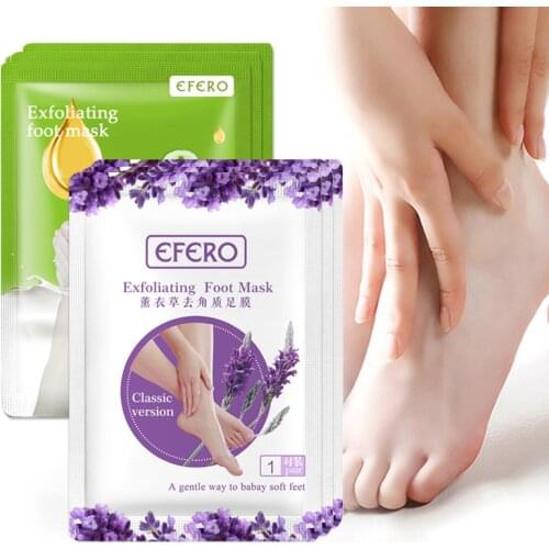 EFERO 2packs Lavender Moisture Foot Mask Remove Dead Skin Heels Foot Peeling Mask for Legs Exfoliating Socks for Pedicure Socks