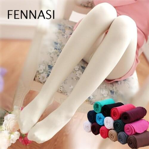 FENNASI Sweet Women Lolita White Tights Women Kawaii Girl Candy Colored Tights Nylons Lady Black Sexy Fantasy White Pantyhose