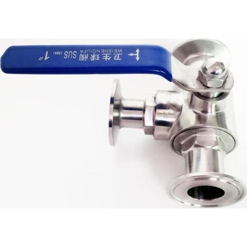 Fit 32mm 1-1/4" Pipe OD x 1.5" Tri Clamp Sanitary T-Port Ball Valve SUS 304 Stainless Beer Brewing Home