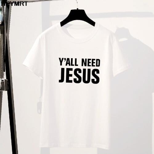 Y'all Need Jesus Letter Printed New Summer T Shirt Male Fashion Casual Tees Tops Fun Graphics T-shirts Men Harajuku Clothing