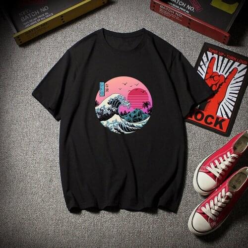 Summer Women Men T-shirts Fashion Sea Wave T Shirt Harajuku Casual Oversize Print Tshirt Graphic Streetwear Tops Female Clothes