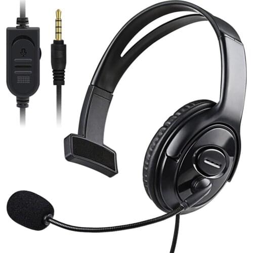 Call Center Gaming Headset 3.5mm Wired Mono PC Laptop Office Soft Unilateral Noise Canceling One Ear Smartphone With Microphone