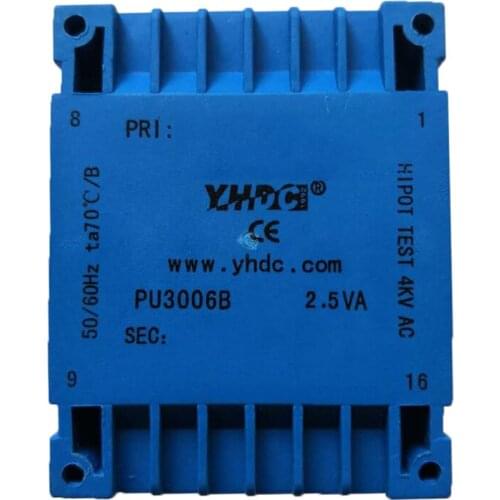 PU3006B UI type Power 2.5VA /2*115V /2*12V PCB welding transformer encapsulated transformer