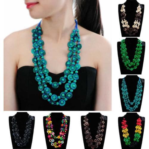 Beautiful Bohemian Tribal Vintage Necklace Ladies Boho Layered Beads Pendant Style