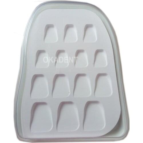 Dental lab material tooth shape microporous porcelain plate palette Watering Plate mixing plate stain powder mixing tool 14 slot