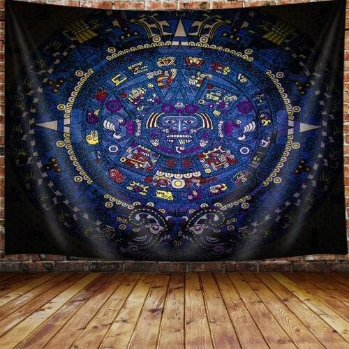 Mayan Decor Tapestry Wall Hanging Art Psychedelic Mandala Wall Tapestry Home Decoration Wall Tapestries Bedroom Living Room Dorm