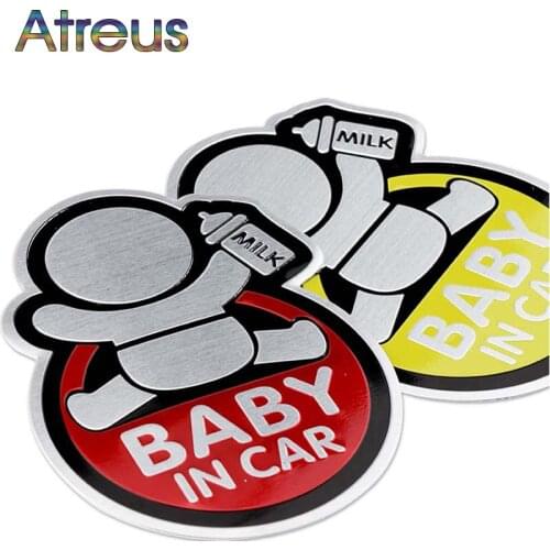 Atreus Car-Styling Baby In Car metal decorative stickers for kia Ceed Suzuki grand vitara Citroen xsara picasso C3 Subaru Saab