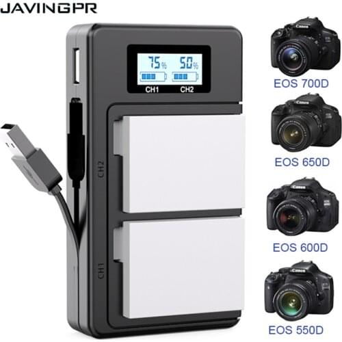 Canon EOS LP-E8 LPE8 LP E8 Battery 1800mAh 7.4V Multifunction LCD Charger For Canon 550D 600D 650D 700D X4 X5 X6i X7i T2i T3i