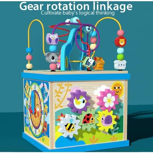 Montessori Around Bead Maze Shape Cartoon Clock Learning Educational Toys Baby Wooden Montessori Toys Children Math Toys Gift