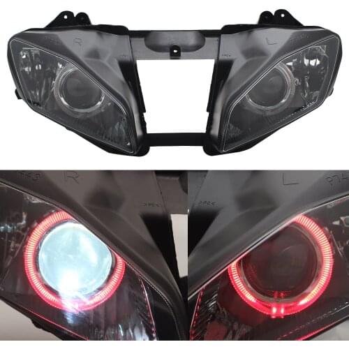 Motorcycle Headlight Assembly For Yamaha YZF R6 08-15HID Projector Conversion LED Red Angel Eyes DRL High Low Beam Headlamps