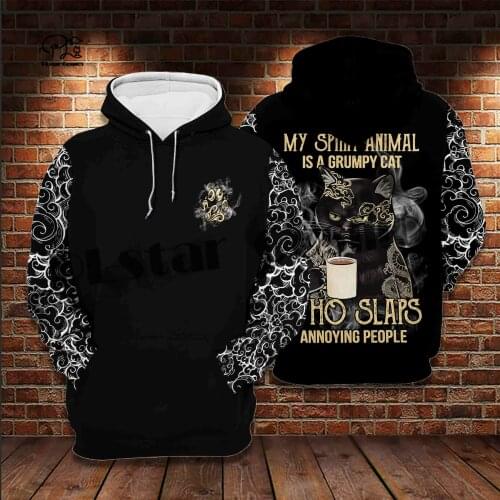 PLstarCosmos 3DPrint Newest Black Cat Animal Art Unique Streetwear Harajuku Men/Women Funny Casual Hoodie/Sweatshirt/Zip Style15