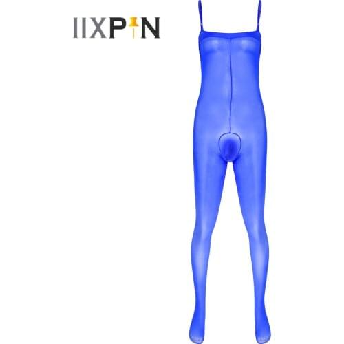 Mens Lingerie Sissy Bodysuit Adjustable Spaghetti Straps Bulge Pouch See-through Body Stocking Erotic Sexy Leotard Nightwear