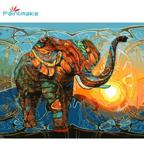 Paintmake Elephant DIY Oil Painting By Numbers hand painted On Canvas Home Decoration Painting Wall Art Picture gifts