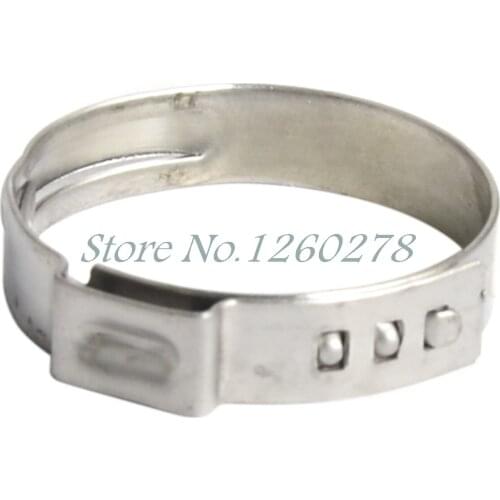 Stainless Steel Pipe Hose Clamp Cinch Ring Crimp Pinch Fitting For 1" PEX Tubing