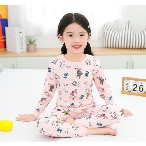 Baby Girl Clothes Children Pajamas Sets Boys Cartoon Animal Nightwear Kids Clothing Set Sleepwear Baby Pyjamas 2pcs T shirt+pant