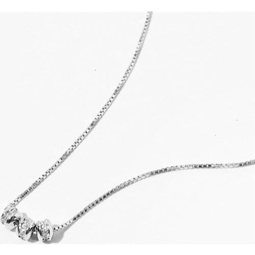 Sole Memory Cute Good Luck Crystal Turning Beads 925 Sterling Silver Clavicle Chain Female Necklace SNE534