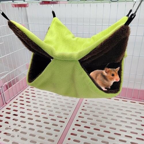 Warm Hamster House Pet Hammock Luxury Double Warm Keeping Hanging Hammock For Hamster Winter Plush Cotton Nest Pet Supplies