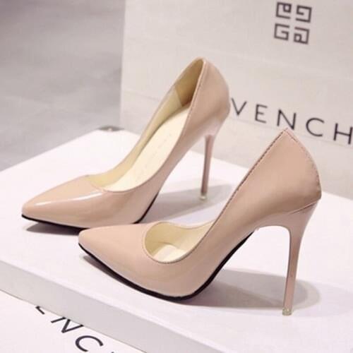 Shoes Female Students Korean High Heels Female 2021 Spring and Autumn Joker Pointy Nude Small Fresh Girls Shoes Female 6.5-10cm