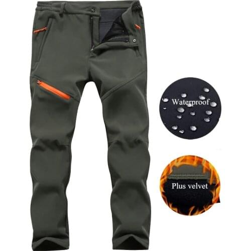 Hiking Pants Man Women Waterproof Softshell Winter Outdoor Trousers Sports Camping Trekking Cycling Ski Fleece Windbreaker Pants