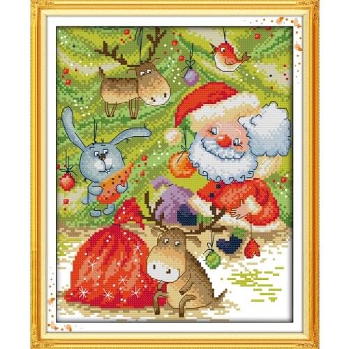 Everlasting Love The Jungle Carnival Chinese Cross Stitch Kits Ecological Cotton Clear Printed 14CT 11CT DIY Wedding Decoration