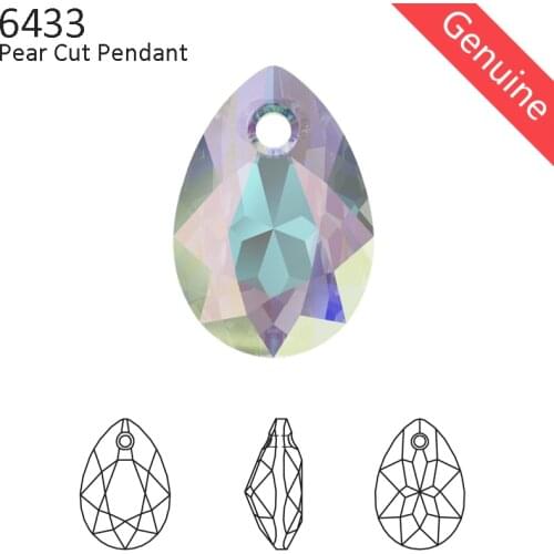 1 Piece) 100% Original Crystal from Swarovski 6433 Pear Cut Pendant Loose Bead Rhinestone Charms for DIY jewelry making 2019