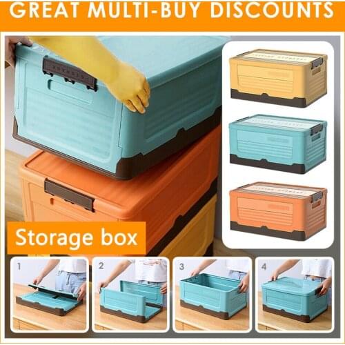 1pcs Storage Box Blue Orange Yellow Plastic Material Stackable Portable with Lid Toy Teacher Book Storage Box Storage Box