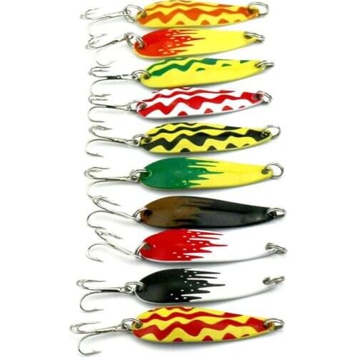 10PC/SET Fishing Lure Metal spoon lure 6g 4.3cm Hard Lure sea fishing fish supplies fishing articles free shipping