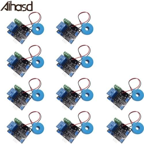 10PCS/LOT DC 5V Current Detector Sensor Module AC / Short Circuit Detection Max AC 50A Digital Output
